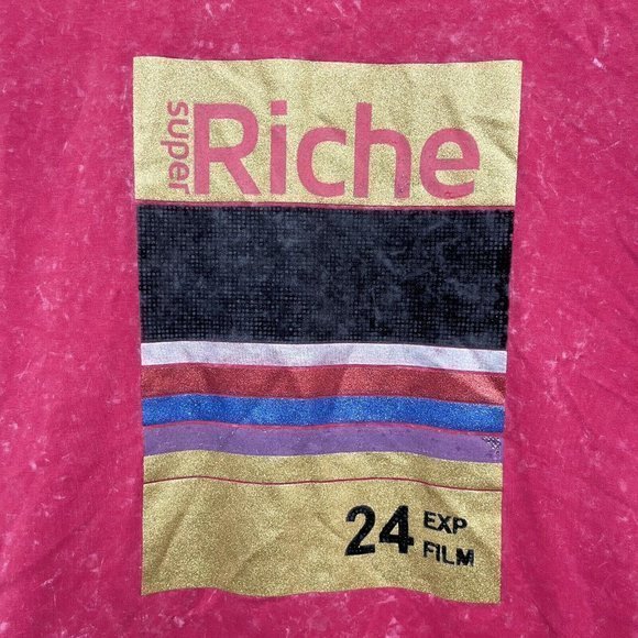 Vie + Riche Paris Men's T-Shirt Stonewashed Crystals Super 24 EXP Film Kodak 3XL - Picture 4 of 8